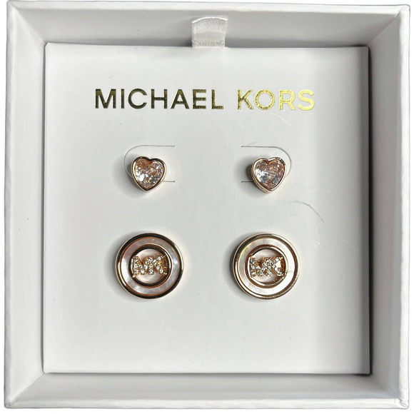 NIB - Michael Kors Rose Gold Two Earring Set - Picture 1 of 2